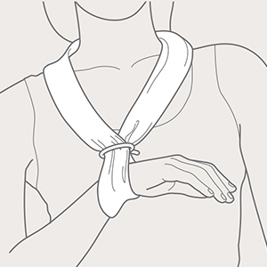 Step 4 of wristi fixation with Collar'n'Cuff