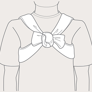 Step 4 of clavical bracing with Collar'n'Cuff